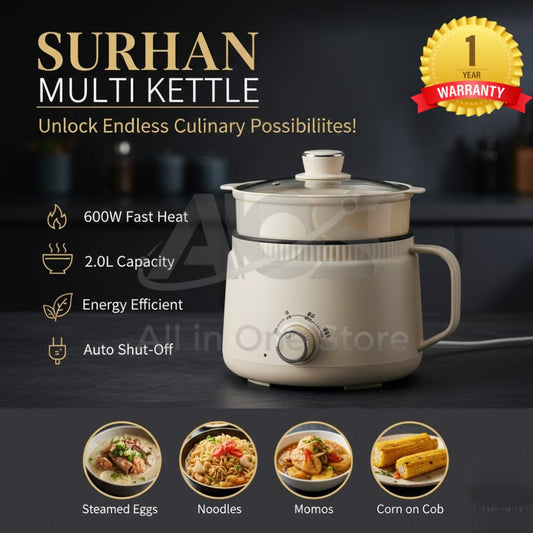 Surhan SR-9091 Electric Cooker – 2.0L Multi-Function Electric Hot Pot | Non-Stick Ramen Cooker & Electric Stove
