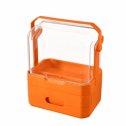 Right Way Shop™ Large Makeup Organizer with Dustproof Lid & Drawers