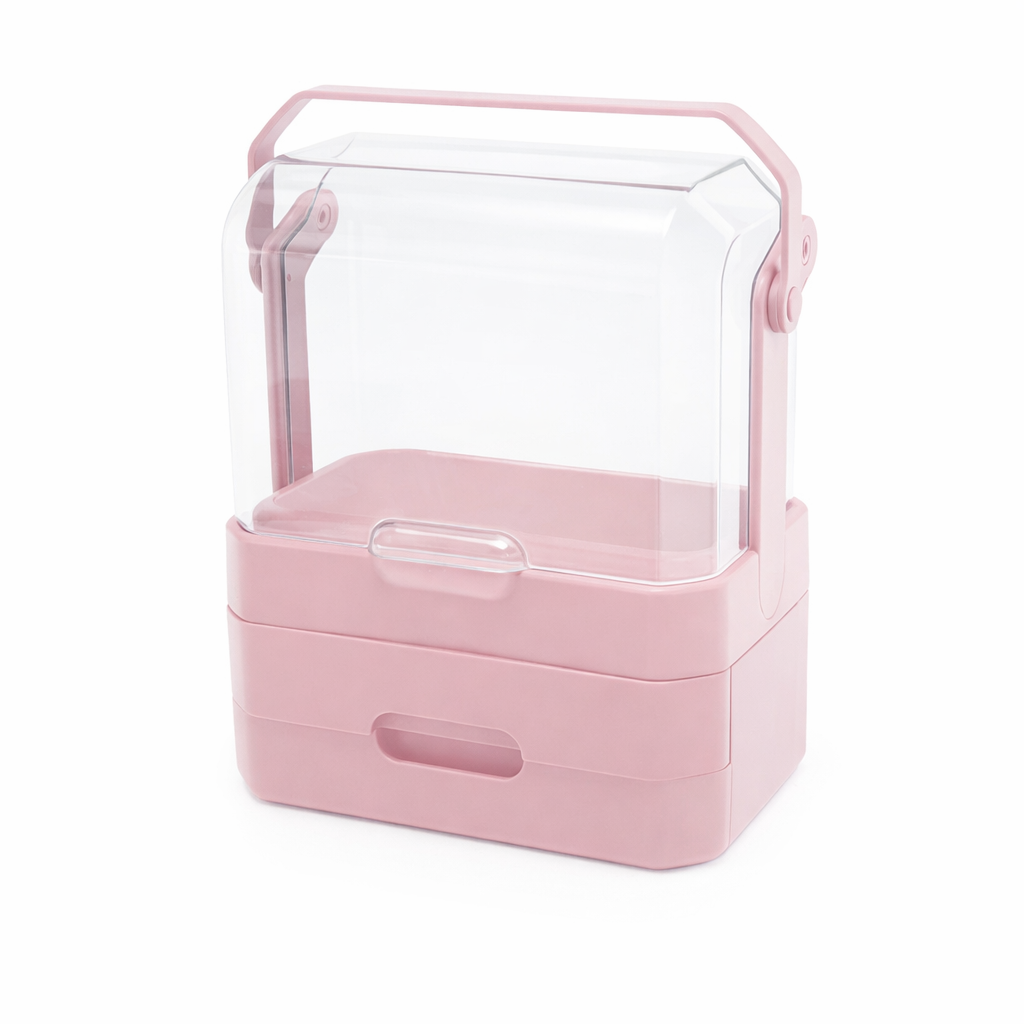 Right Way Shop™ Large Makeup Organizer with Dustproof Lid & Drawers
