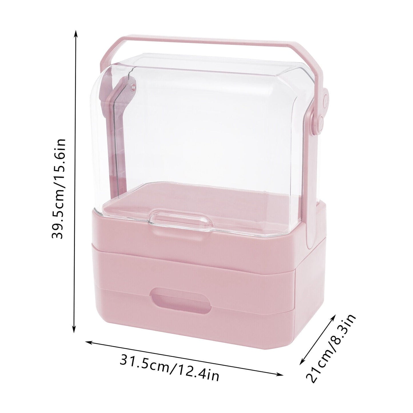 Right Way Shop™ Large Makeup Organizer with Dustproof Lid & Drawers
