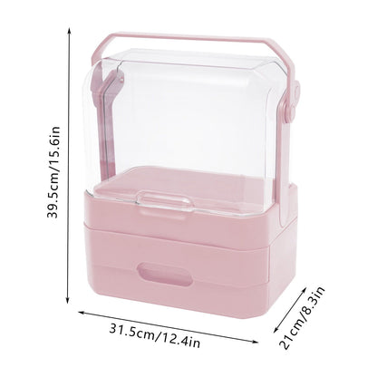 Right Way Shop™ Large Makeup Organizer with Dustproof Lid & Drawers