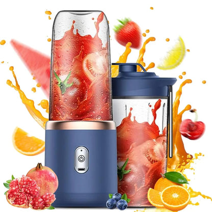 Portable Blender Juicer Machine – 2-in-1 USB Rechargeable Smoothie Maker | 400ml Personal Mini Fruit Mixer
