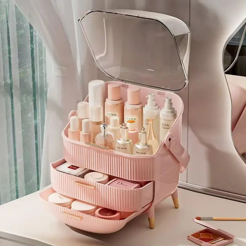 Right Way Shop™ Waterproof Makeup Organizer with Lid & Drawers