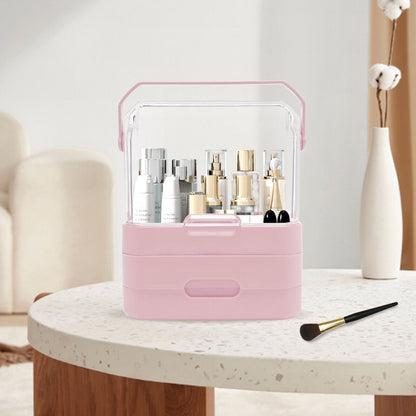 Right Way Shop™ Large Makeup Organizer with Dustproof Lid & Drawers