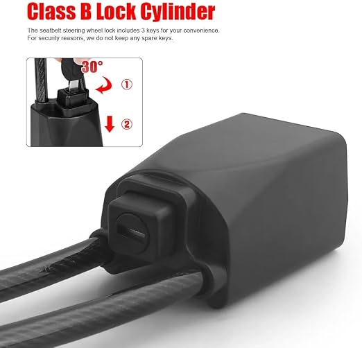 Car Seat Belt Steering Wheel Anti-Theft Locking Device