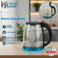 2L Electric Glass Kettle – 1500W Fast Boil Water Heater | Blue LED Light | Heat-Resistant Glass Body