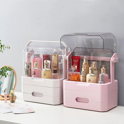 Right Way Shop™ Large Makeup Organizer with Dustproof Lid & Drawers