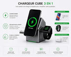 Foldable 3in1 15W Magnetic Wireless Charger Stand