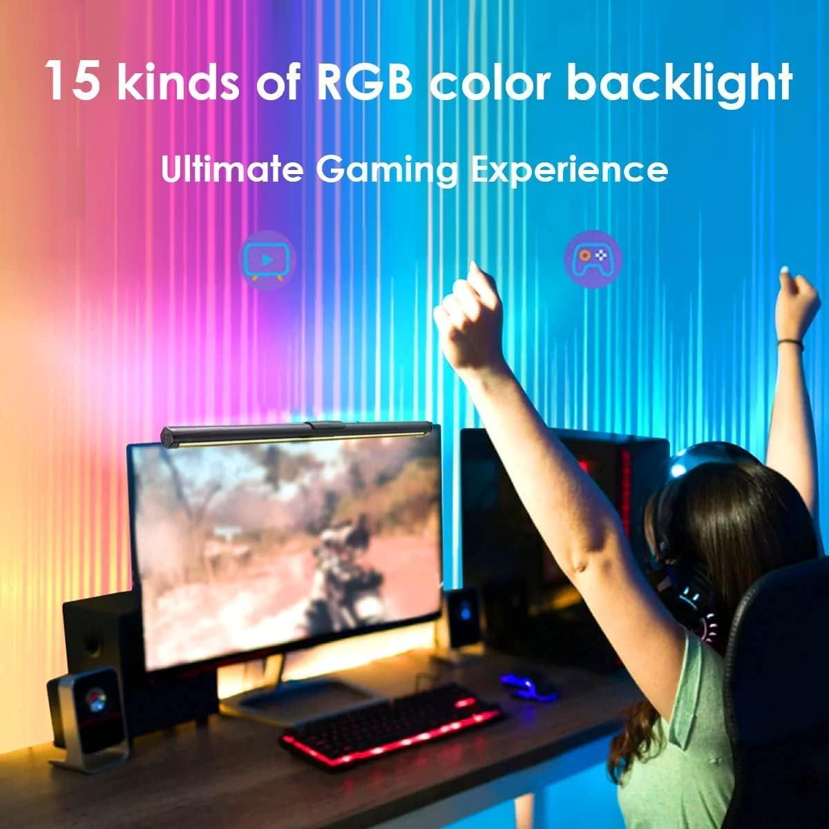 Right Way Shop™ RGB Monitor Light Bar – Eye Protection & Ambient Backlight