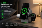 Foldable 3in1 15W Magnetic Wireless Charger Stand