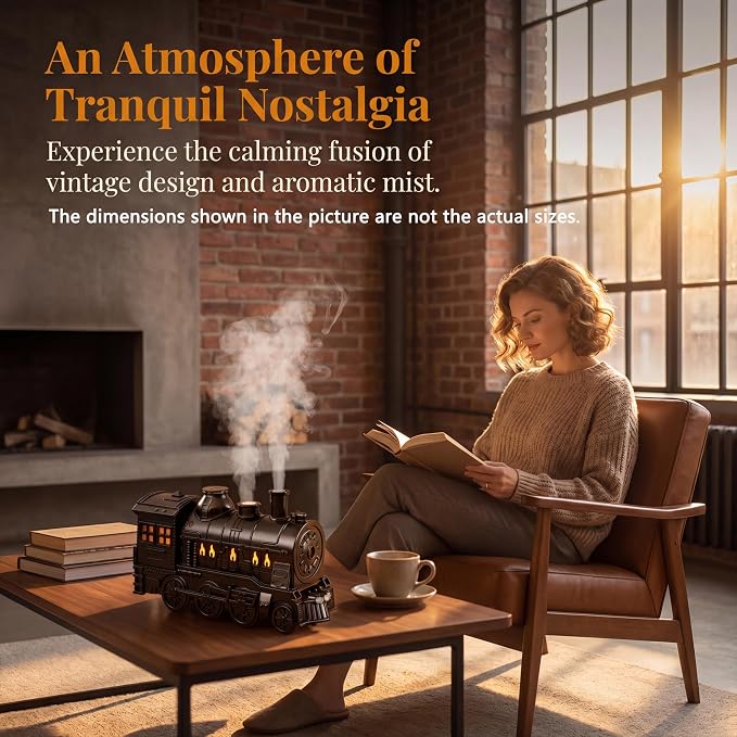 Premium Train Humidifier – Creative LED Steam Engine Aroma Diffuser