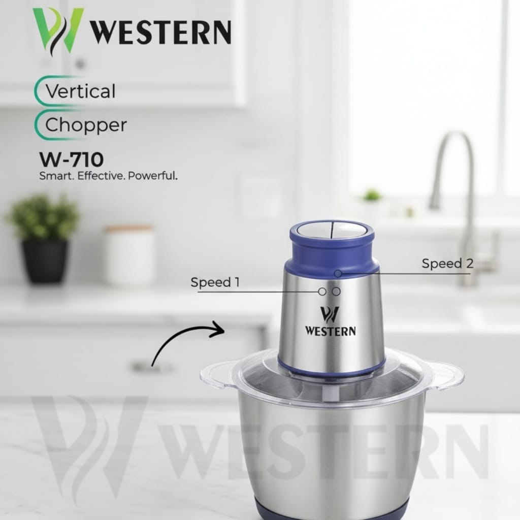 Western Vertical Chopper W-710 – 3L Electric Food Chopper Stainless Steel Bowl | 2-Year Warranty