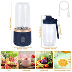 Portable Blender Juicer Machine – 2-in-1 USB Rechargeable Smoothie Maker | 400ml Personal Mini Fruit Mixer