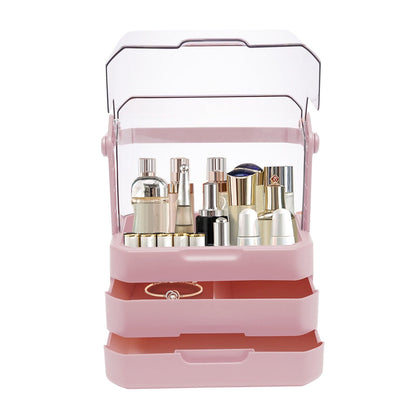 Right Way Shop™ Large Makeup Organizer with Dustproof Lid & Drawers