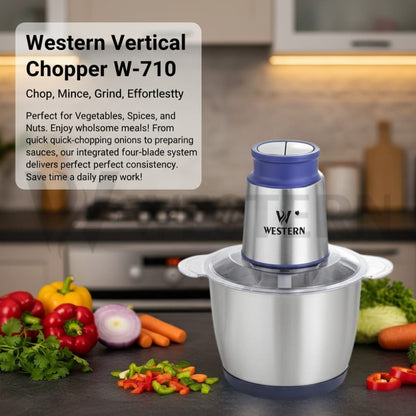 Western Vertical Chopper W-710 – 3L Electric Food Chopper Stainless Steel Bowl | 2-Year Warranty