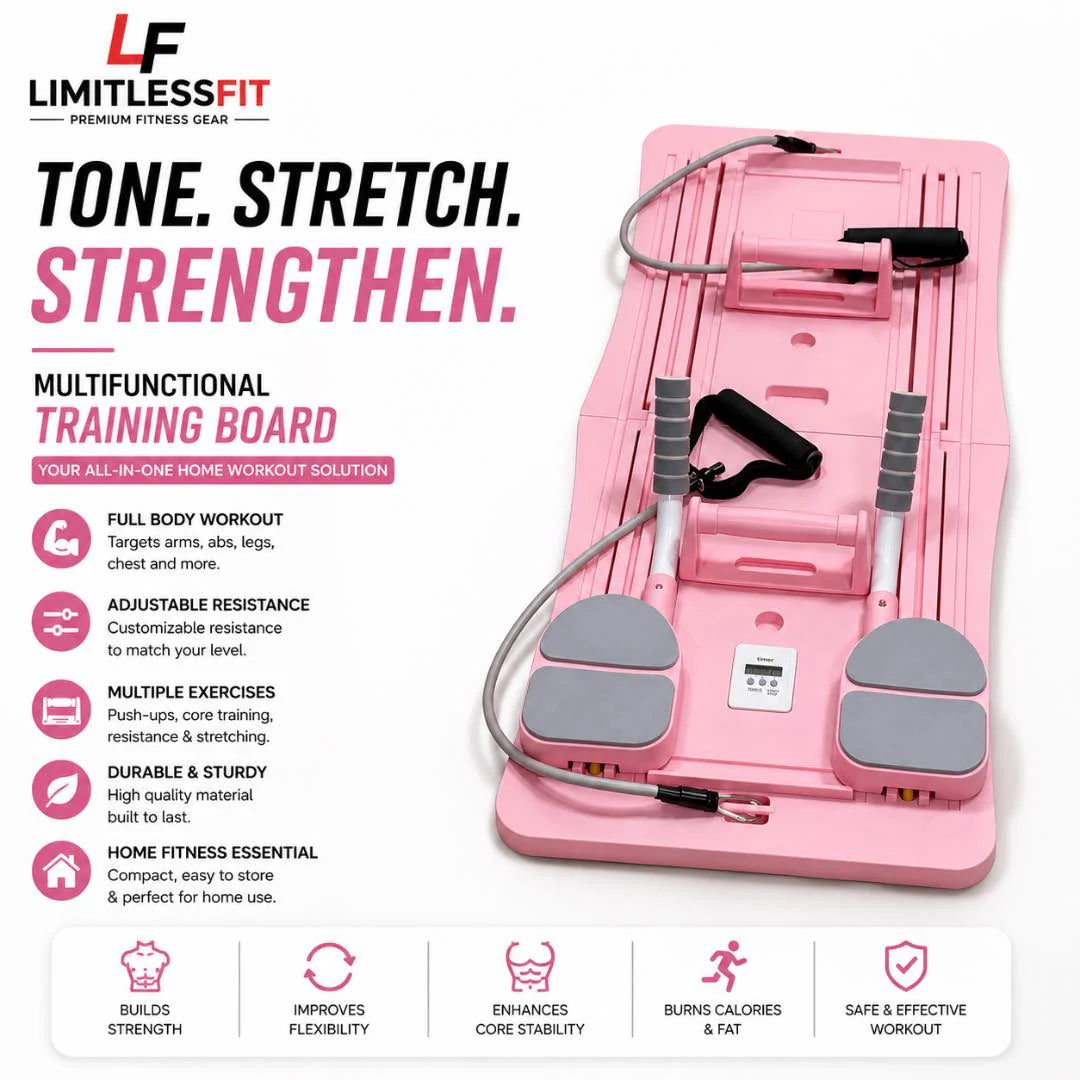 Multifunctional Pilates Board Abdominal Exercise Pushup Board 8IN1 - Automatic Rebound Full-Body Workout Machine for Men & Women