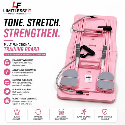 Multifunctional Pilates Board Abdominal Exercise Pushup Board 8IN1 - Automatic Rebound Full-Body Workout Machine for Men & Women