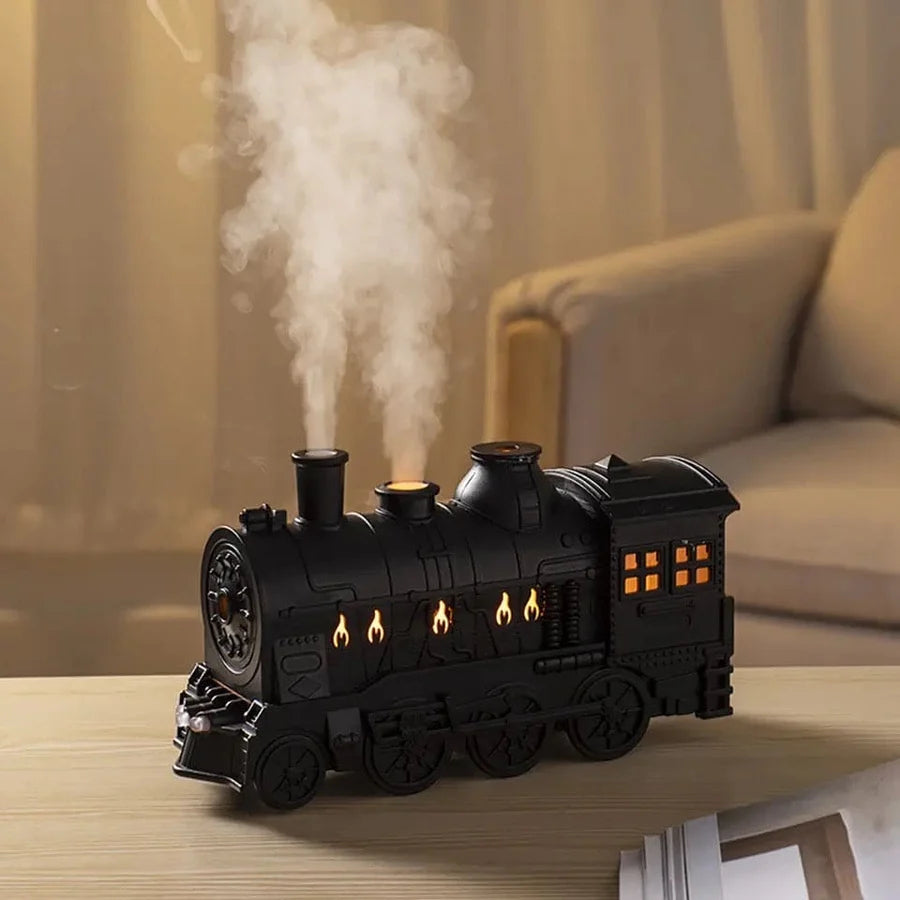 Premium Train Humidifier – Creative LED Steam Engine Aroma Diffuser