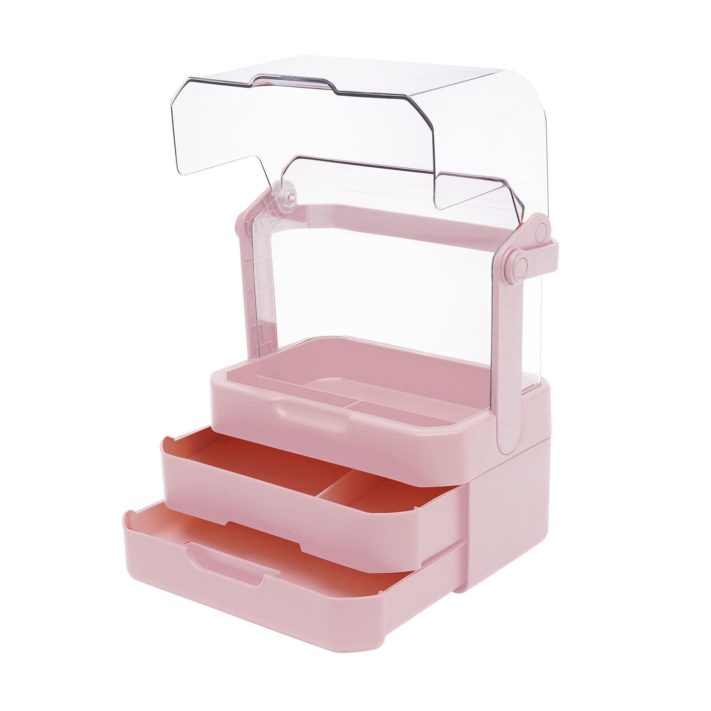 Right Way Shop™ Large Makeup Organizer with Dustproof Lid & Drawers