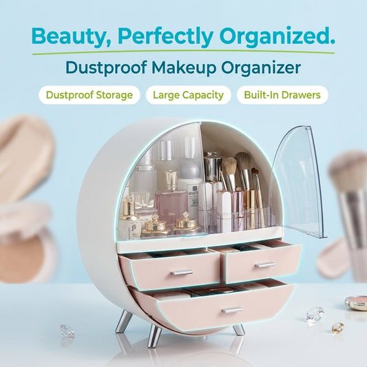 Right Way Shop™ Dustproof Makeup Organizer with Drawers & Brush Holder