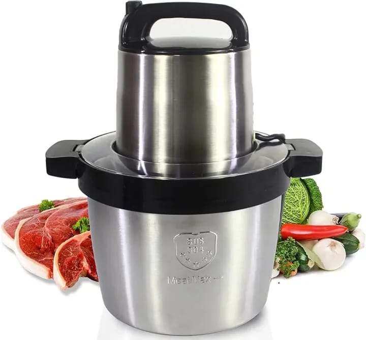 6L Chopper Machine – King Size Electric Chopper | 304 Stainless Steel Bowl | Dual Speed Control | Heavy Duty Food Processor
