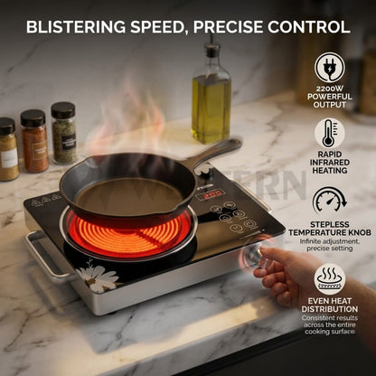 Western Infrared Induction Cooker 2200W – Touch Control Electric Stove | Portable Ceramic Cooktop | 2 Years Warranty