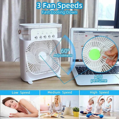 Mini AC Fan – 3-in-1 Portable USB Air Cooler | Desktop Cooling Fan with Humidifier
