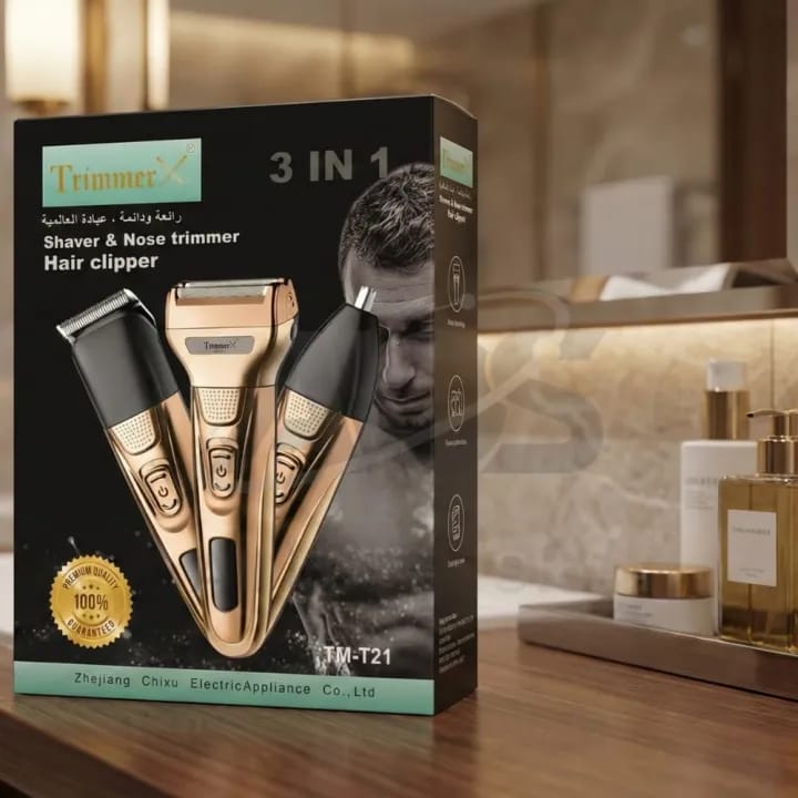 Trimmer for Men – 3-in-1 Professional Hair Trimmer, Beard Trimmer & Shaver | Turbo Power Grooming Kit