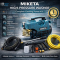 MIKETA Electric Pressure Washer – 1150W 120 Bar High Pressure Cleaner | Portable Car Washer Machine with Spray Gun Kit