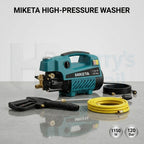 MIKETA Electric Pressure Washer – 1150W 120 Bar High Pressure Cleaner | Portable Car Washer Machine with Spray Gun Kit