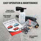 MIKETA Electric Pressure Washer – 1150W 120 Bar High Pressure Cleaner | Portable Car Washer Machine with Spray Gun Kit
