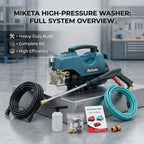 MIKETA Electric Pressure Washer – 1150W 120 Bar High Pressure Cleaner | Portable Car Washer Machine with Spray Gun Kit