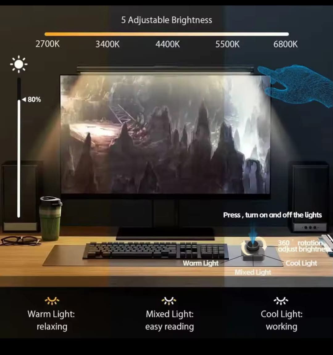 Right Way Shop™ RGB Monitor Light Bar – Eye Protection & Ambient Backlight