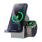 Foldable 3in1 15W Magnetic Wireless Charger Stand