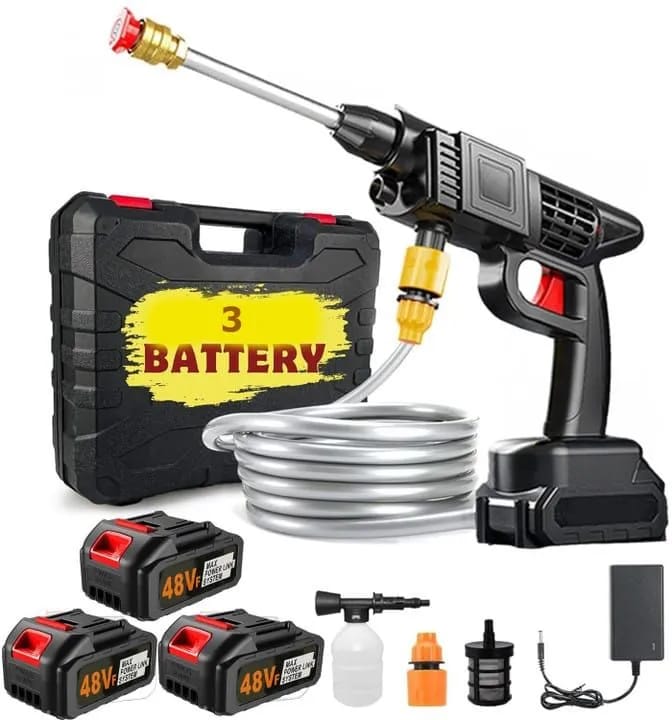 Double Battery 48Vf Pressure Washer Gun – Rechargeable Portable Car Washer