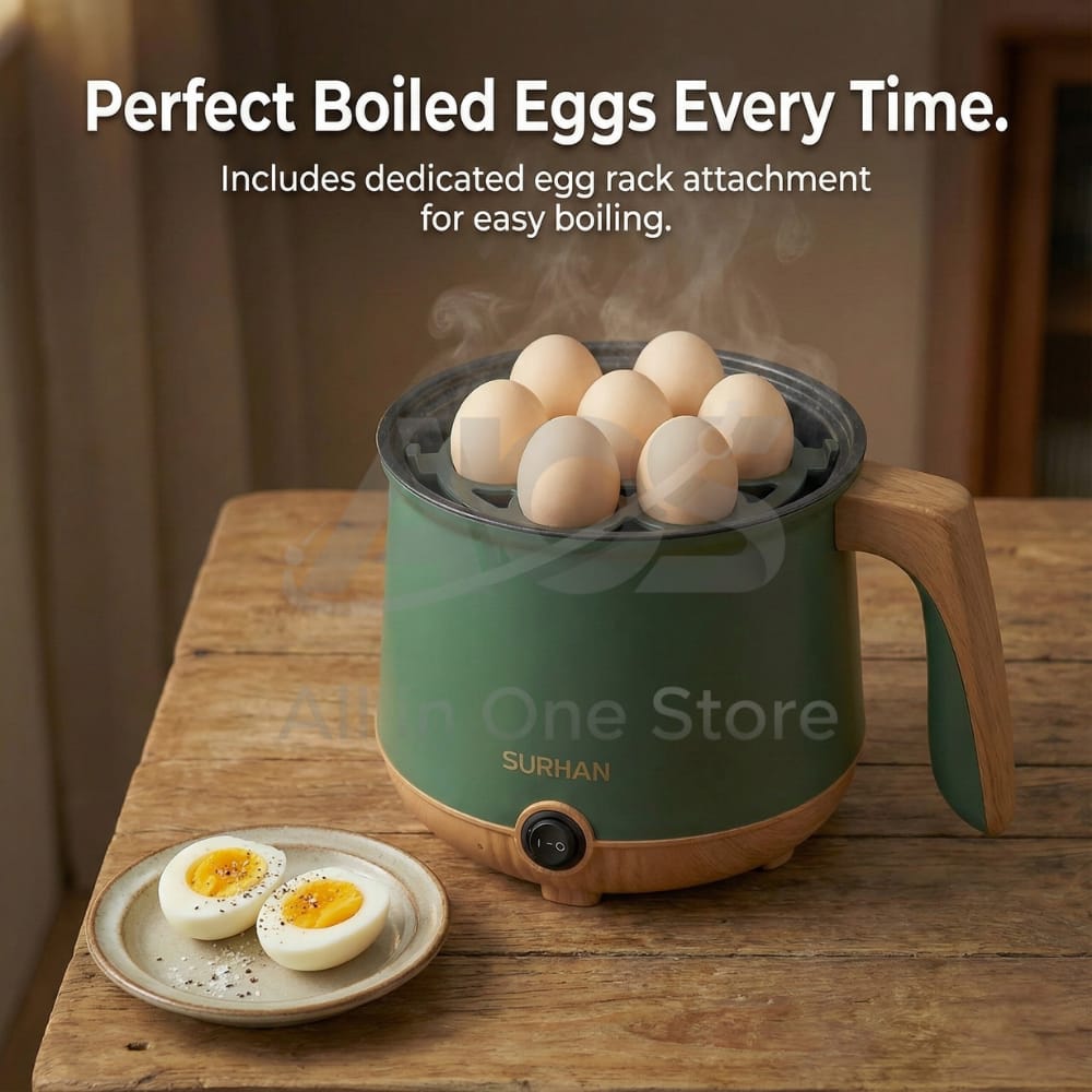Surhan SR-9092 Multi Kettle 1.5L Non-Stick Ramen Cooker | Multi-Function Electric Pot for Pasta, Noodles, Steak, Egg