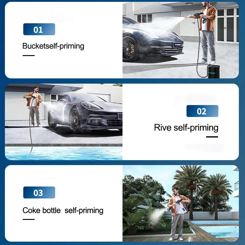 Double Battery 48Vf Pressure Washer Gun – Rechargeable Portable Car Washer