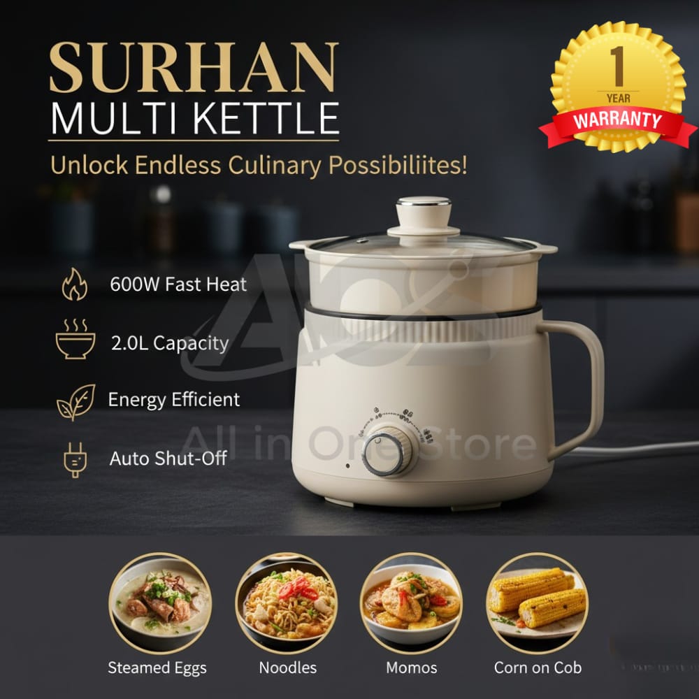 Surhan SR-9091 Electric Cooker – 2.0L Multi-Function Electric Hot Pot | Non-Stick Ramen Cooker & Electric Stove