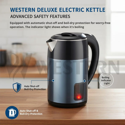 Western Deluxe Electric Kettle W-52 – 1.8L Stainless Steel Electric Kettle | 1500W Fast Boil