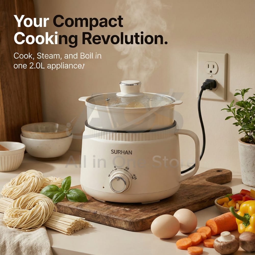 Surhan SR-9091 Electric Cooker – 2.0L Multi-Function Electric Hot Pot | Non-Stick Ramen Cooker & Electric Stove