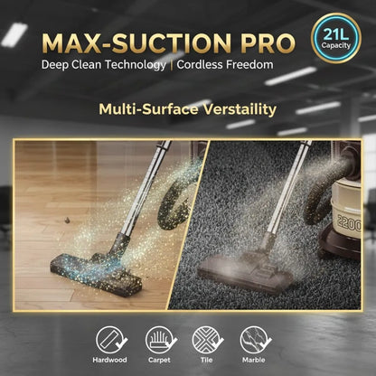 Hi-Touch Drum Vacuum Cleaner – 21L Heavy Duty Vacuum Cleaner | Large Capacity Wet & Dry Vacuum Cleaner