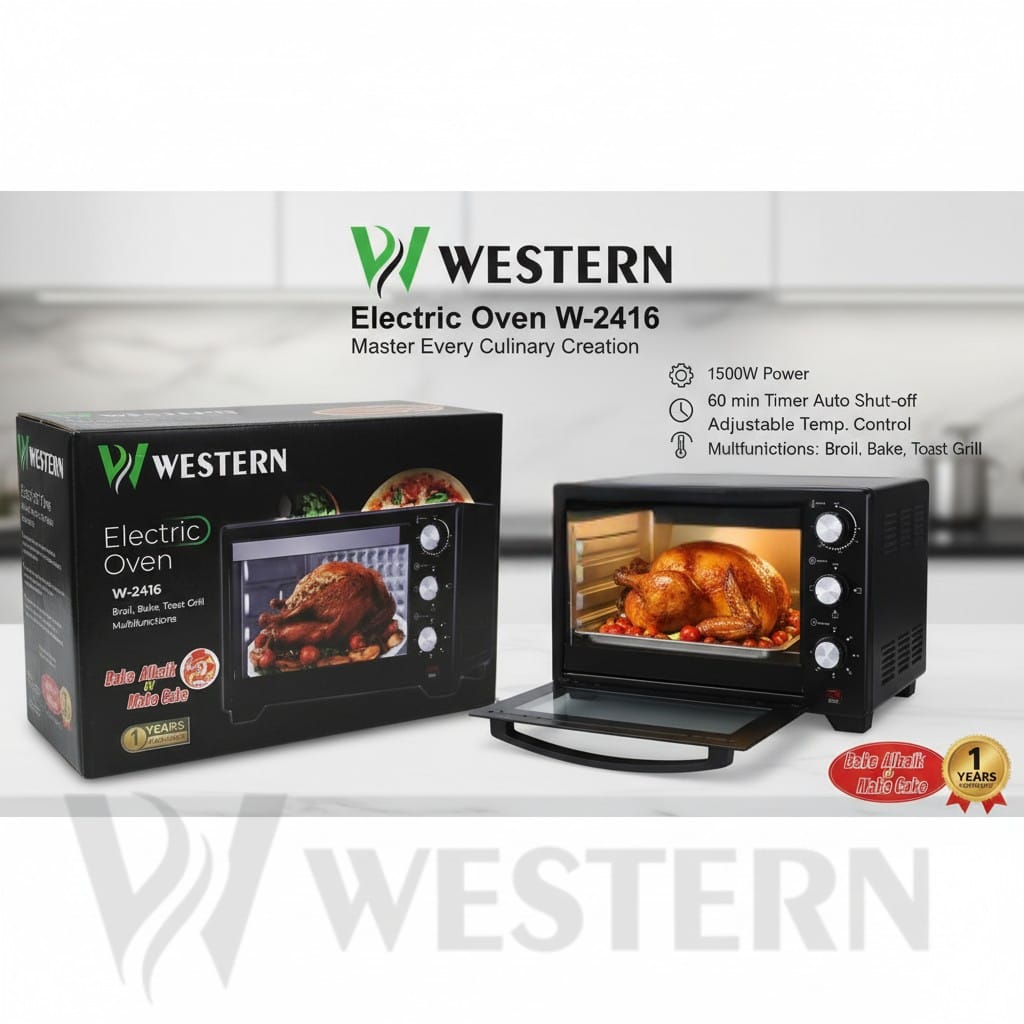 Western Electric Oven W-2416 – 24L Multi-Function Electric Oven | Baking, Grilling, Roasting & Toasting Oven