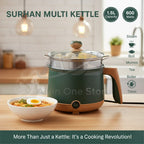 Surhan SR-9092 Multi Kettle 1.5L Non-Stick Ramen Cooker | Multi-Function Electric Pot for Pasta, Noodles, Steak, Egg
