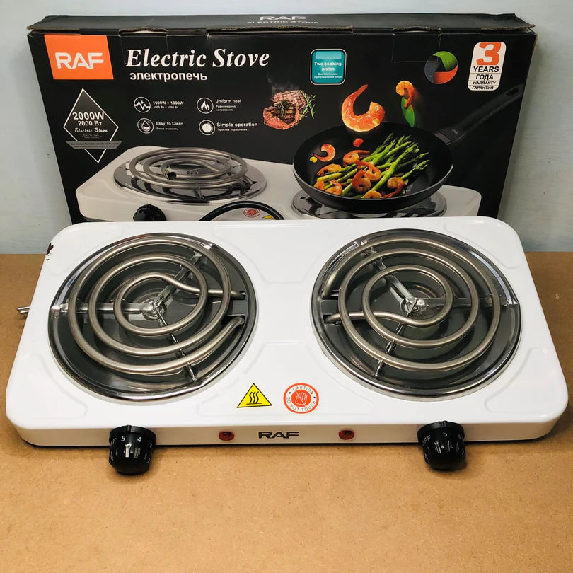 Raf Double Stove Hot Plate – Electric Stove & Cooking Machine| Multi-Functional Electric Cooker