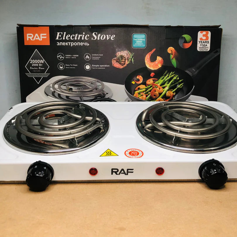 Raf Double Stove Hot Plate – Electric Stove & Cooking Machine| Multi-Functional Electric Cooker