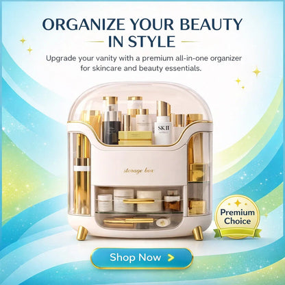 Right Way Shop™ Luxury Makeup Organizer with Drawer & Dustproof Lid