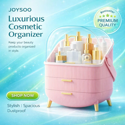 Right Way Shop™ Waterproof Makeup Organizer with Lid & Drawers